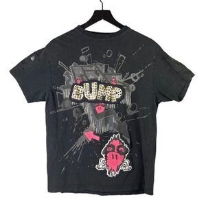 MRG Bump Graphic T-Shirt Mens Size Medium Retro‎ Studded Graffiti Black Cotton